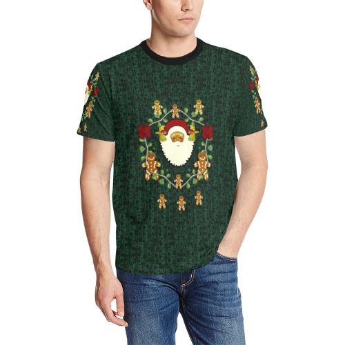 Christmas Santa smile on a ugly T-shirt Men's All Over Print T-Shirt (Solid Color Neck) (Model T63)