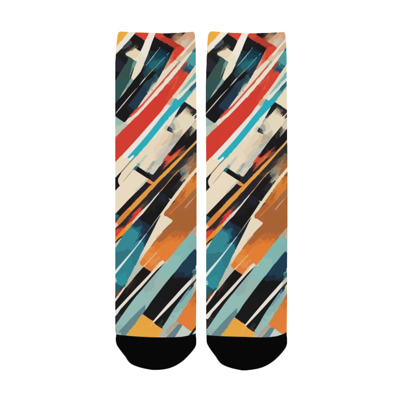 Classy abstract art of shapeless forms and colors Custom Socks for Women