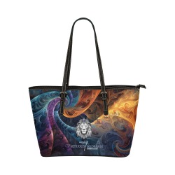 Virtuous Woman Leather Swirl Tote Bag (Large) Leather Tote Bag/Large (Model 1651)