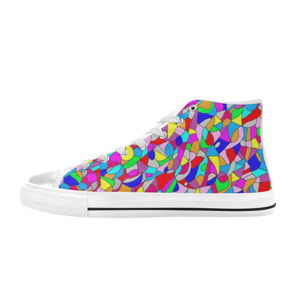 Abstract pebbles on a Beach Men’s Classic High Top Canvas Shoes (Model 017)