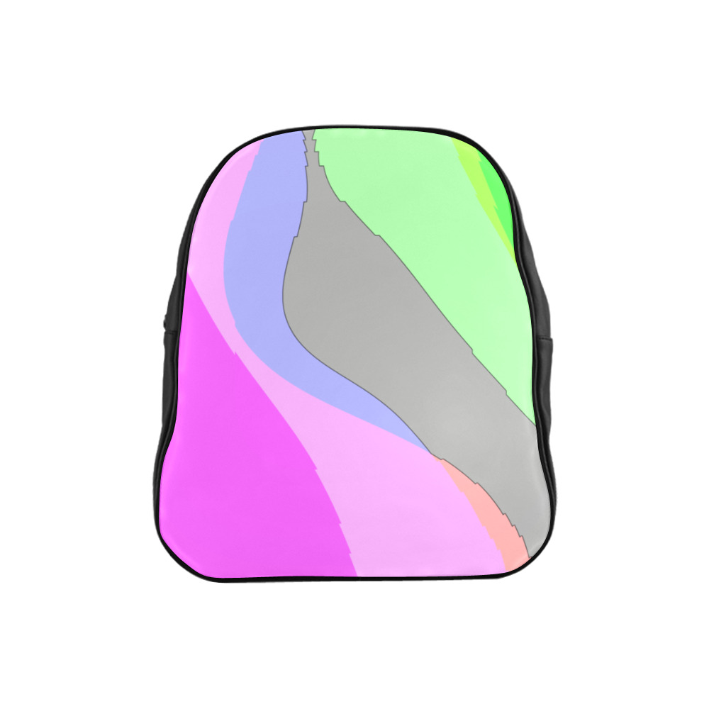 Abstract 703 - Retro Groovy Pink And Green School Backpack (Model 1601)(Small)