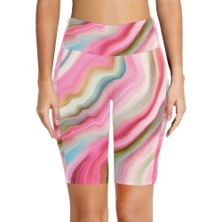 Modern abstract waves 8 Women's Workout Half Tights (Model L42)
