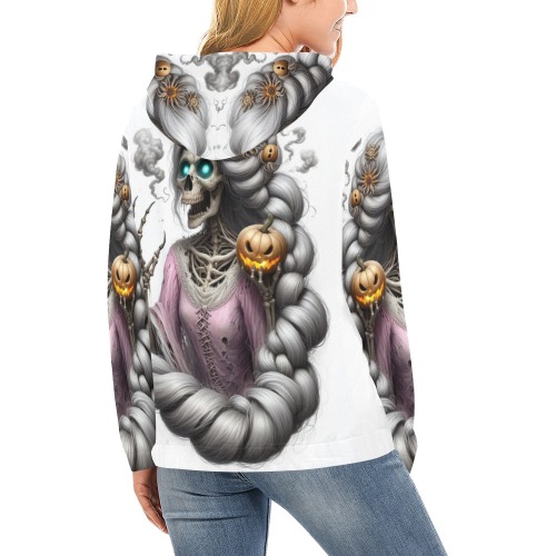 halloween_efChannel27 All Over Print Hoodie for Women (USA Size) (Model H13)