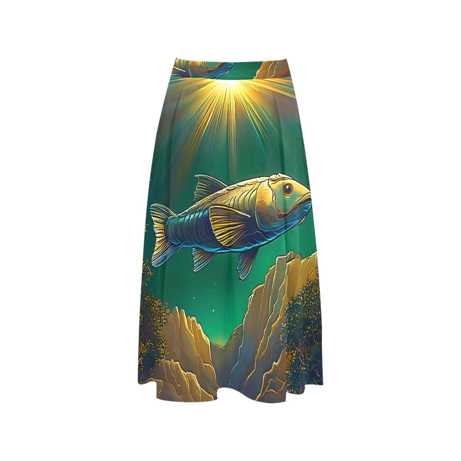 Celestial Swim Mnemosyne Women's Crepe Skirt (Model D16)