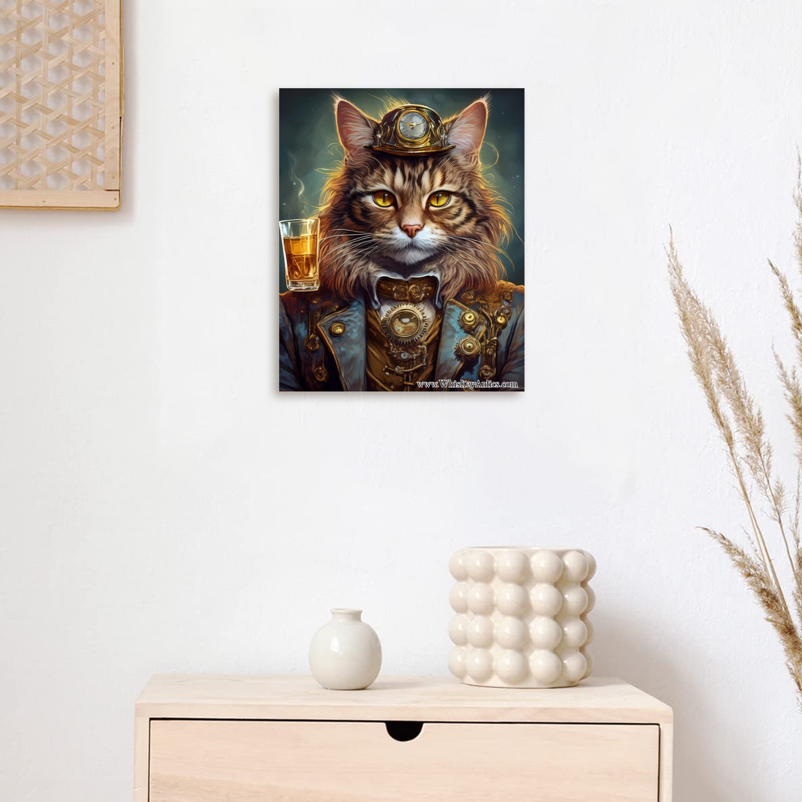 Steam Punk Cat 3 Wood Print 8"x10"