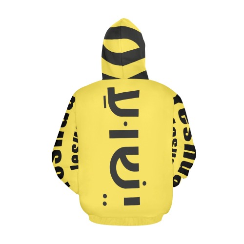 Yeshua Hebrew Yellow Hoodie Women All Over Print Hoodie for Women (USA Size) (Model H13)