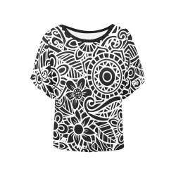 24 Women's Batwing-Sleeved Blouse T shirt (Model T44)