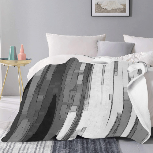 Greyscale Abstract B&W Art Ultra-Soft Micro Fleece Blanket 60"x80" (Thick)