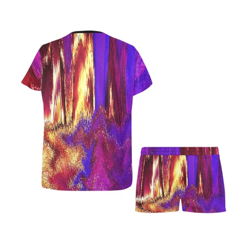 Melted Glitch Women's Short Pajama Set