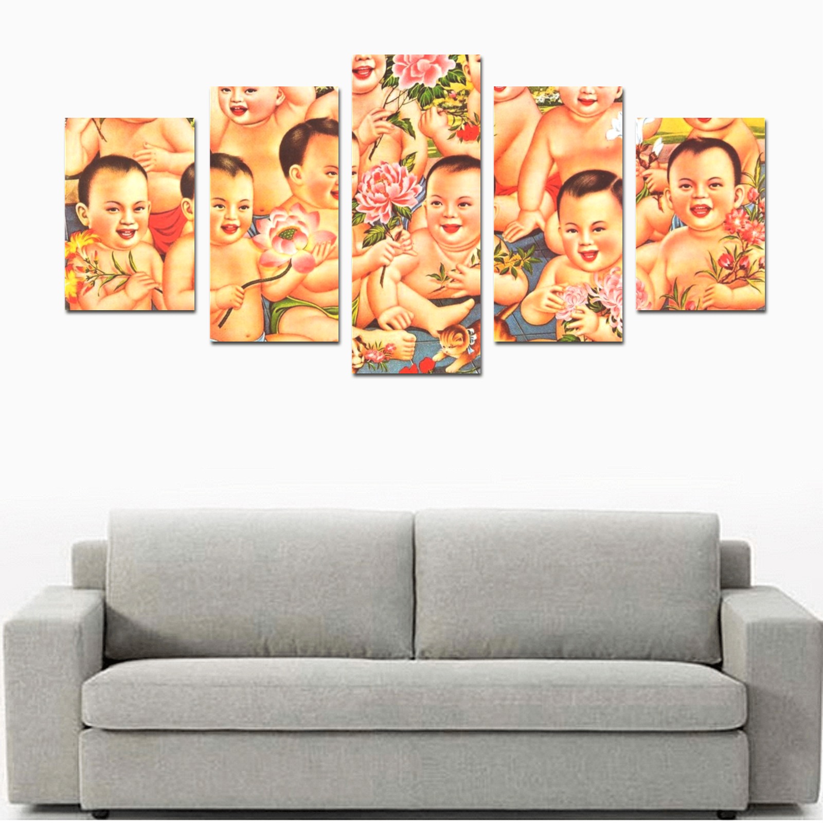 Happy New Year 6 Canvas Print Sets D (No Frame)