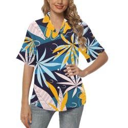 Colorful Tropical Pattern (4) All Over Print Hawaiian Shirt for Women (Model T58)