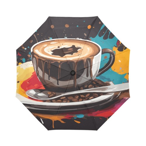 A cup of hot chocolate and colors around it art Auto-Foldable Umbrella (Model U04)