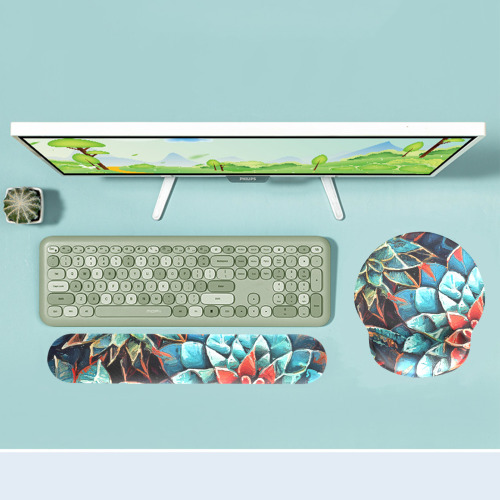 flowers botanic art (8) keyboard mouse pad set Keyboard Mouse Pad Set with Wrist Rest Support