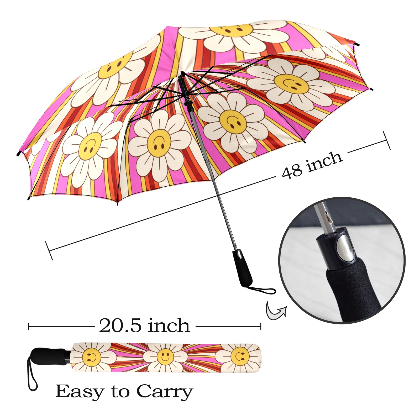 Margareta Umbrella Semi-Automatic Foldable Umbrella (Model U12)