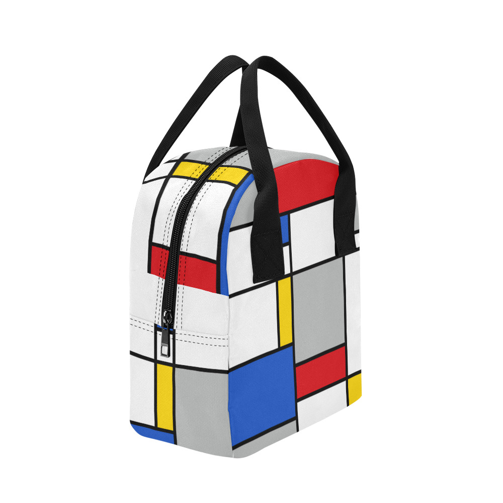 Geometric Retro Mondrian Style Color Composition Zipper Lunch Bag (Model 1689)