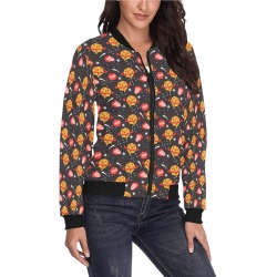 I like pizza space All Over Print Bomber Jacket for Women (Model H36)