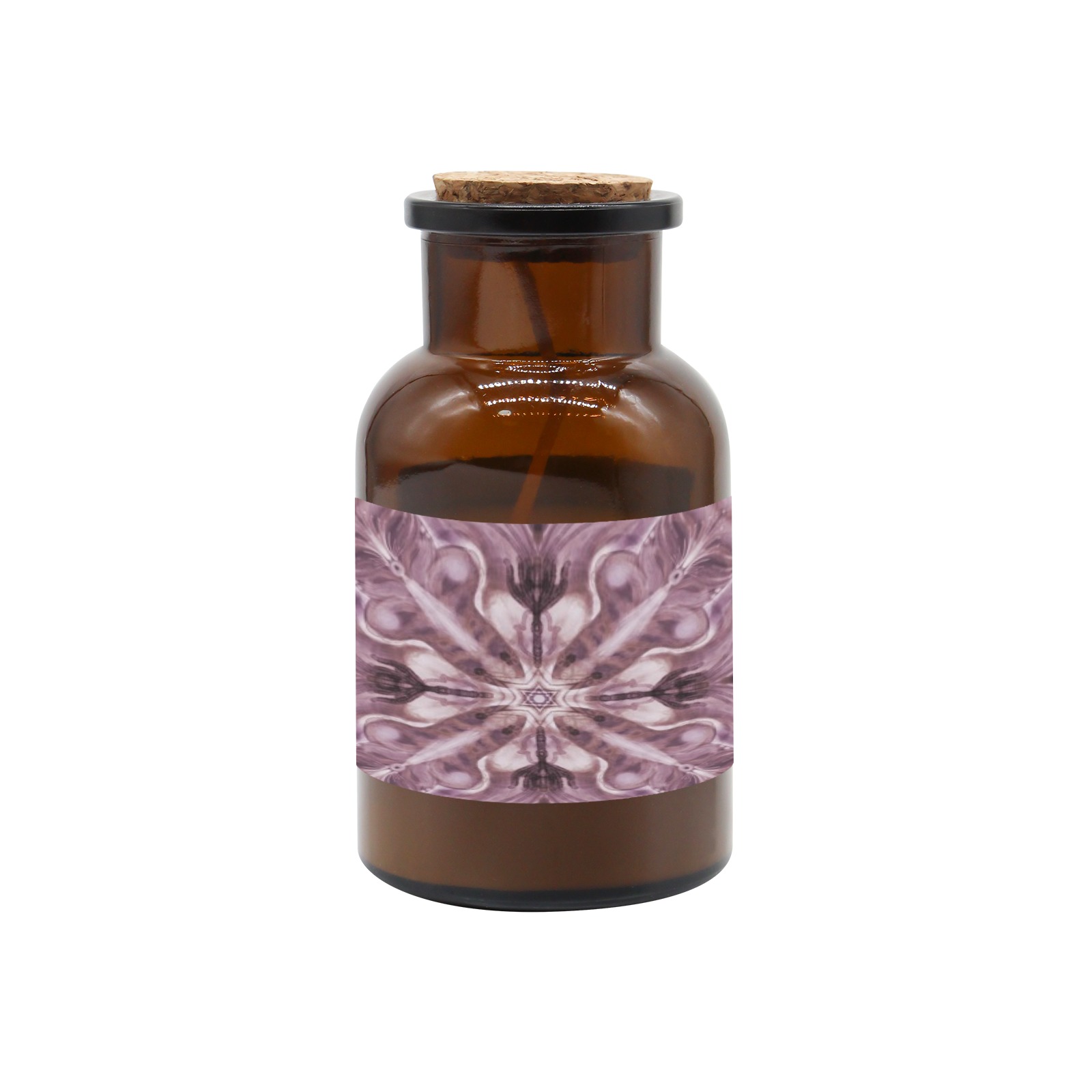 mandala hamsa 1-1 Tawny Medicine Bottle Candle Cup (Rose Sandal)