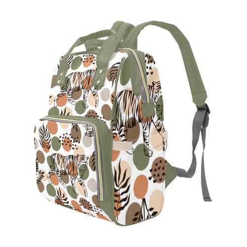 Lion In the Jungle Diaper Bag Multi-Function Diaper Backpack/Diaper Bag (Model 1688)