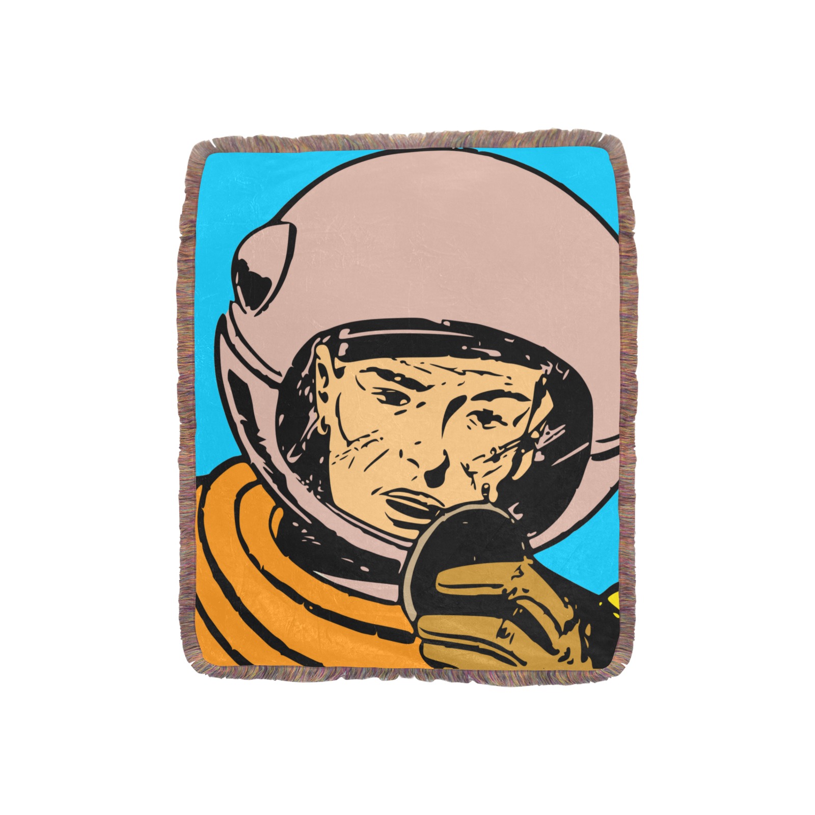 astronaut Ultra-Soft Fringe Blanket 40"x50" (Mixed Green)