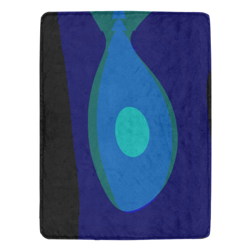 Dimensional Blue Abstract 915 Ultra-Soft Micro Fleece Blanket 60"x80" (Thick)