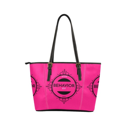 The Stacy ( PINK/BLK) Leather Tote Bag/Small (Model 1640)