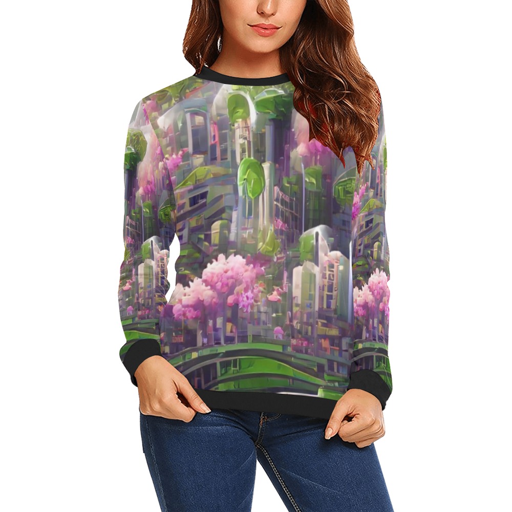 Imagination 013 All Over Print Crewneck Sweatshirt for Women (Model H18)