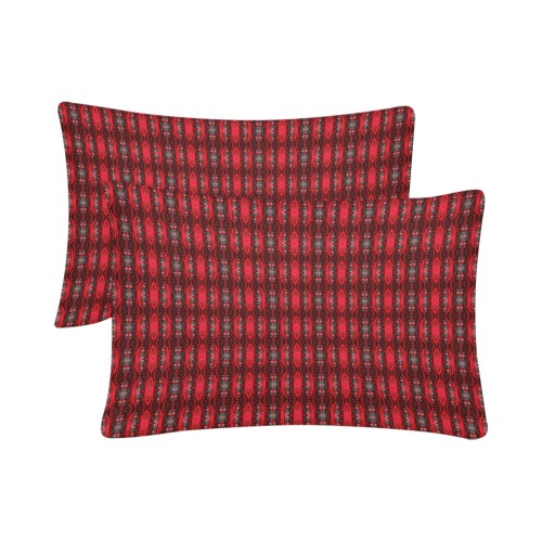 red and black intricate  repeating pattern Custom Pillow Case 20"x 30" (One Side) (Set of 2)