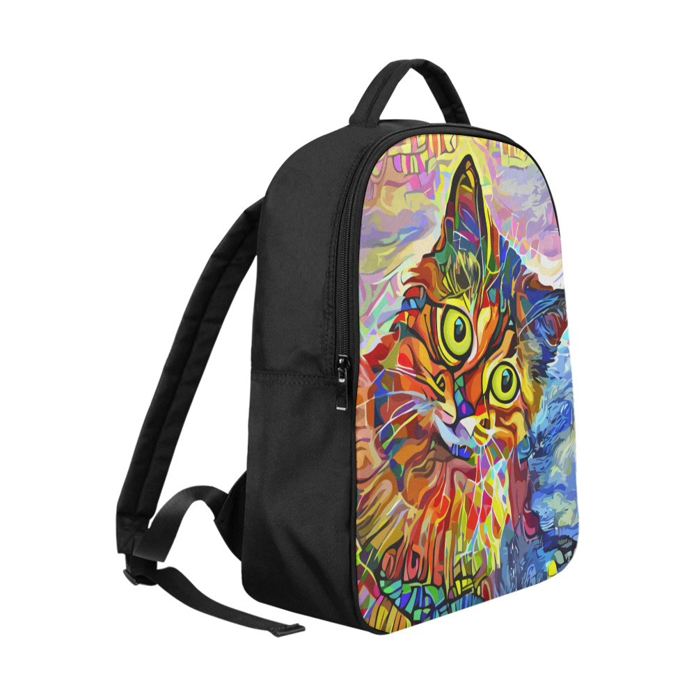 Abstract Cat Face Artistic Pet Portrait Painting Popular Fabric Backpack (Model 1683)