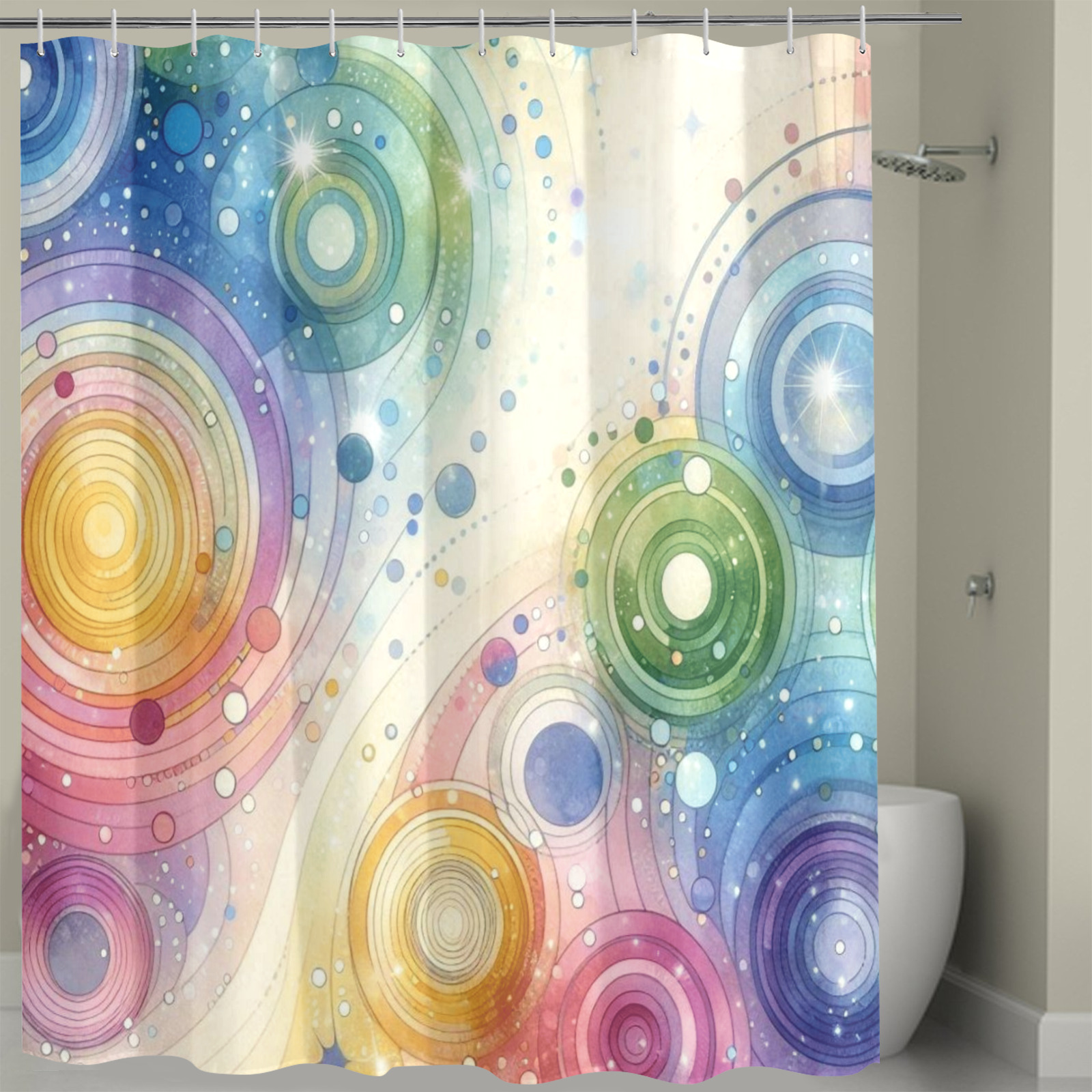 Circles in Motion Shower Curtain Shower Curtain 72" x 72"