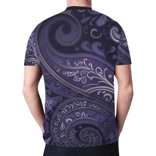 purple paisley3 New All Over Print T-shirt for Men (Model T45)