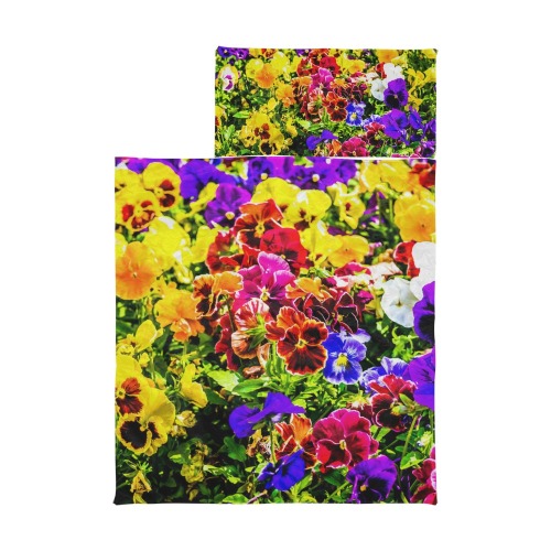 Viola Tricolor Flower colorful beautiful spring Kids' Sleeping Bag