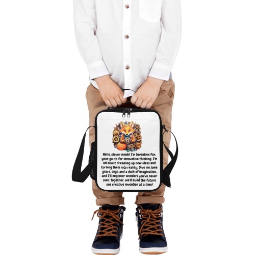 Hey_there__I_m_Curious_Cat!_My_superpower_is_analytical_thinking__I_love_exploring_puzzles_and_riddl Crossbody Lunch Bag for Kids (Model 1722)