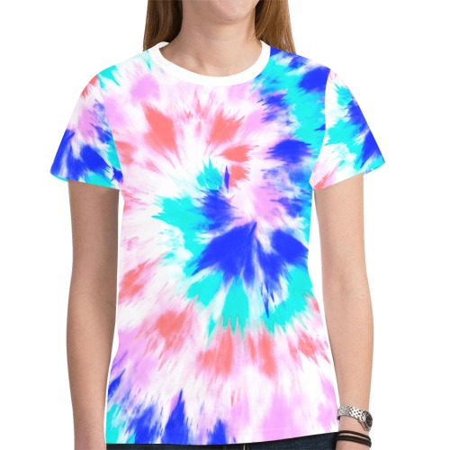 Tie dye lilac spirals Y6 New All Over Print T-shirt for Women (Model T45)
