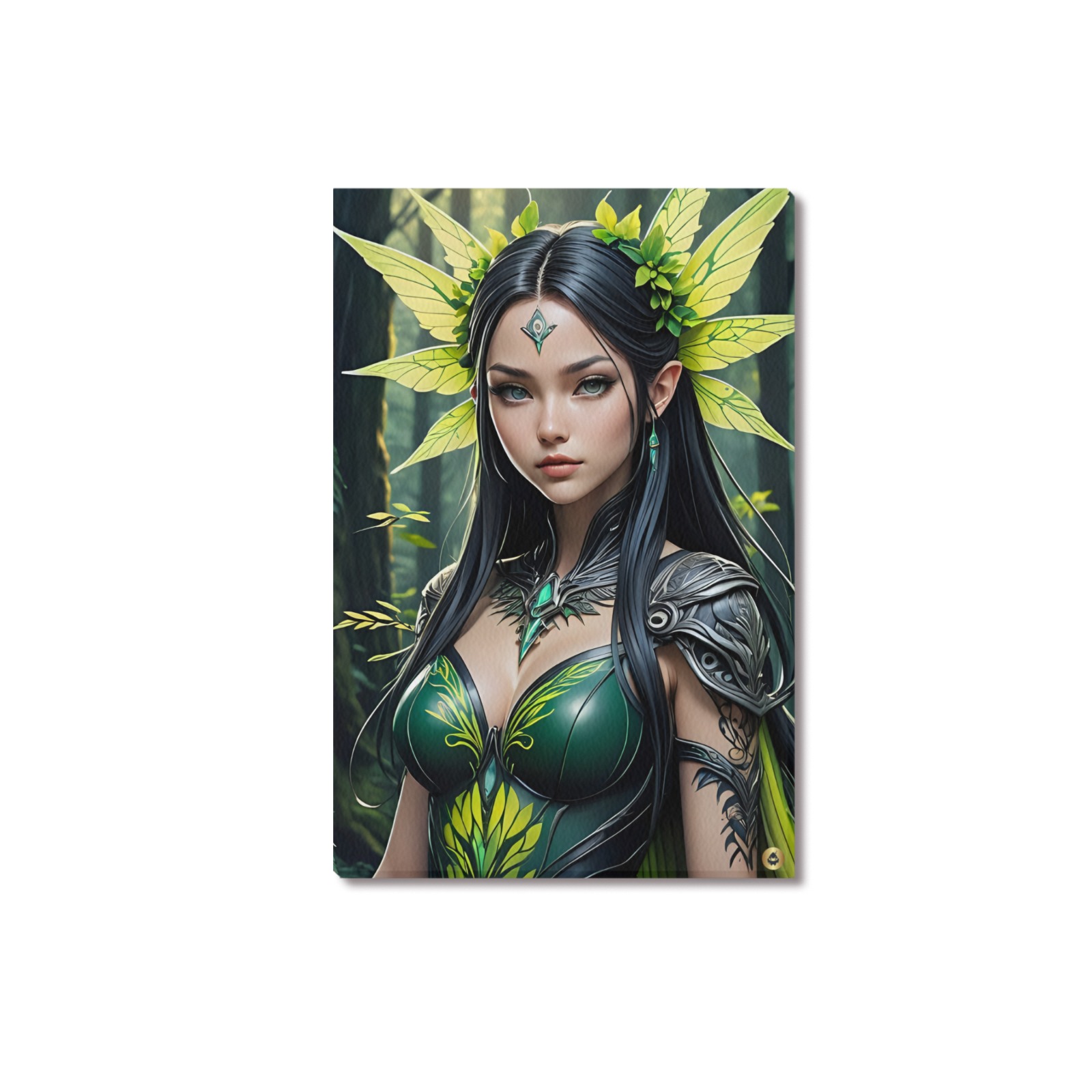 FOREST FAIRY - GREEN #4 Upgraded Canvas Print 12"x18"