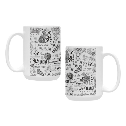 Inspirational tattoo pattern BL 2 Custom Ceramic Mug (15OZ)