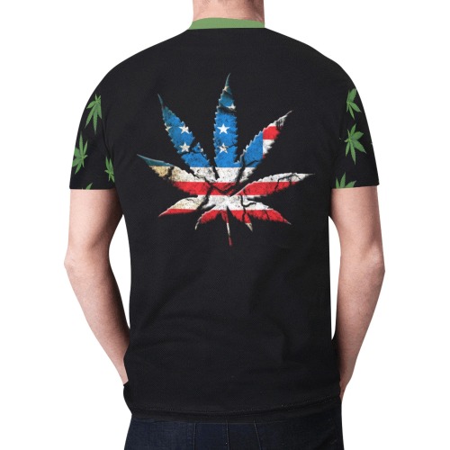Weed Sleeve America New All Over Print T-shirt for Men (Model T45)