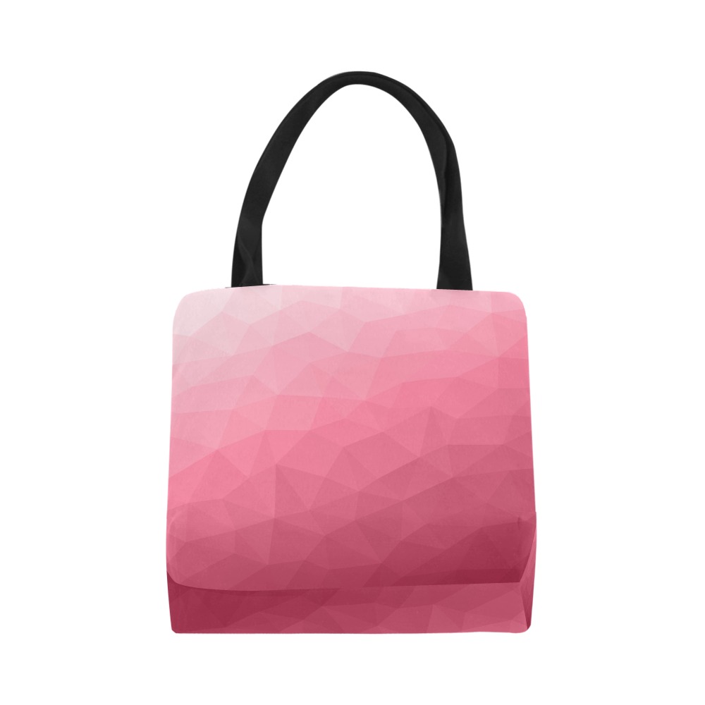 Magenta pink ombre gradient geometric mesh pattern Canvas Tote Bag (Model 1657)
