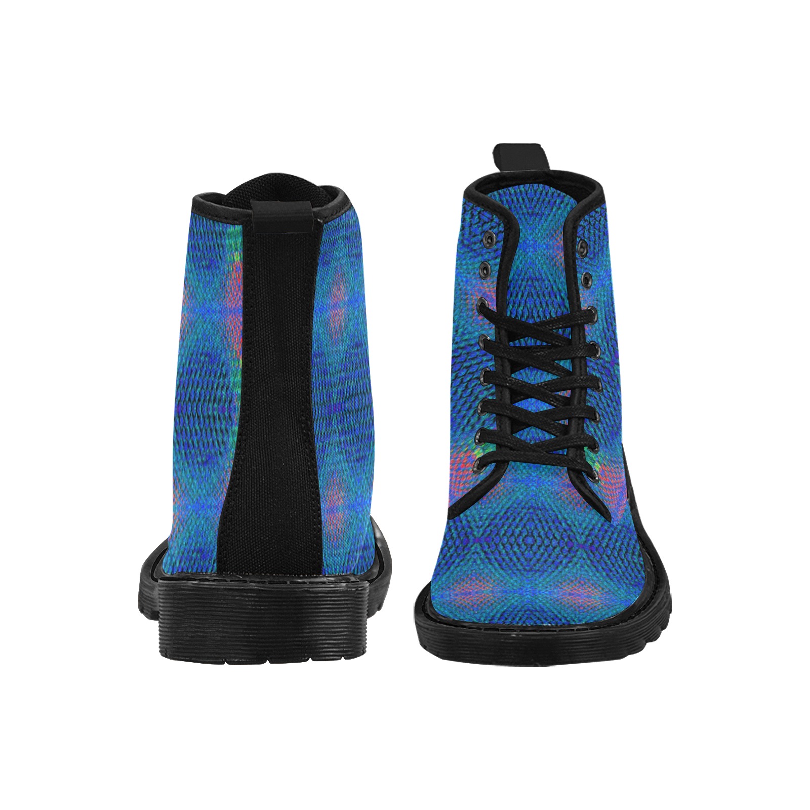 Mermaid (blue) Martin Boots for Women (Black) (Model 1203H)