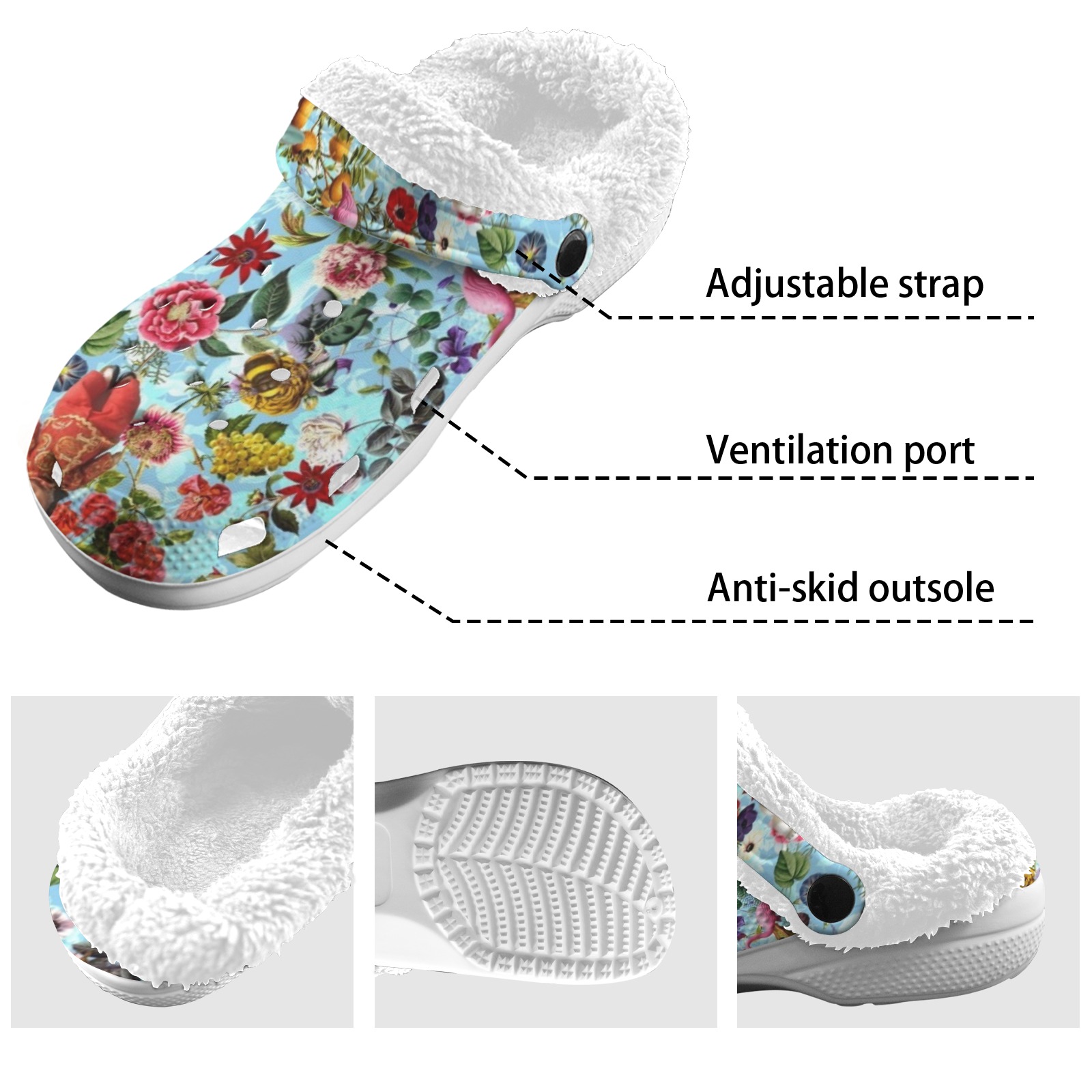 In the Flower Garden Fleece Lined Foam Clogs for Adults ID D6948291