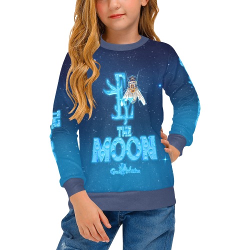 Moon Collectable Fly Girls' All Over Print Crew Neck Sweater (Model H49)