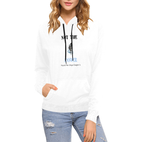 Pointing Hand Gun White All Over Print Hoodie for Women (USA Size) (Model H13)