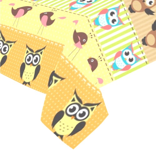 Owls Cotton Linen Tablecloth 52"x 70"
