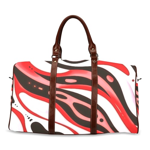 Red and Pink marble Waterproof Travel Bag/Large (Model 1639)