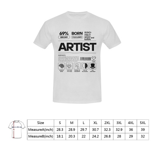 Artist Men's T-Shirt in USA Size (Front Printing Only)