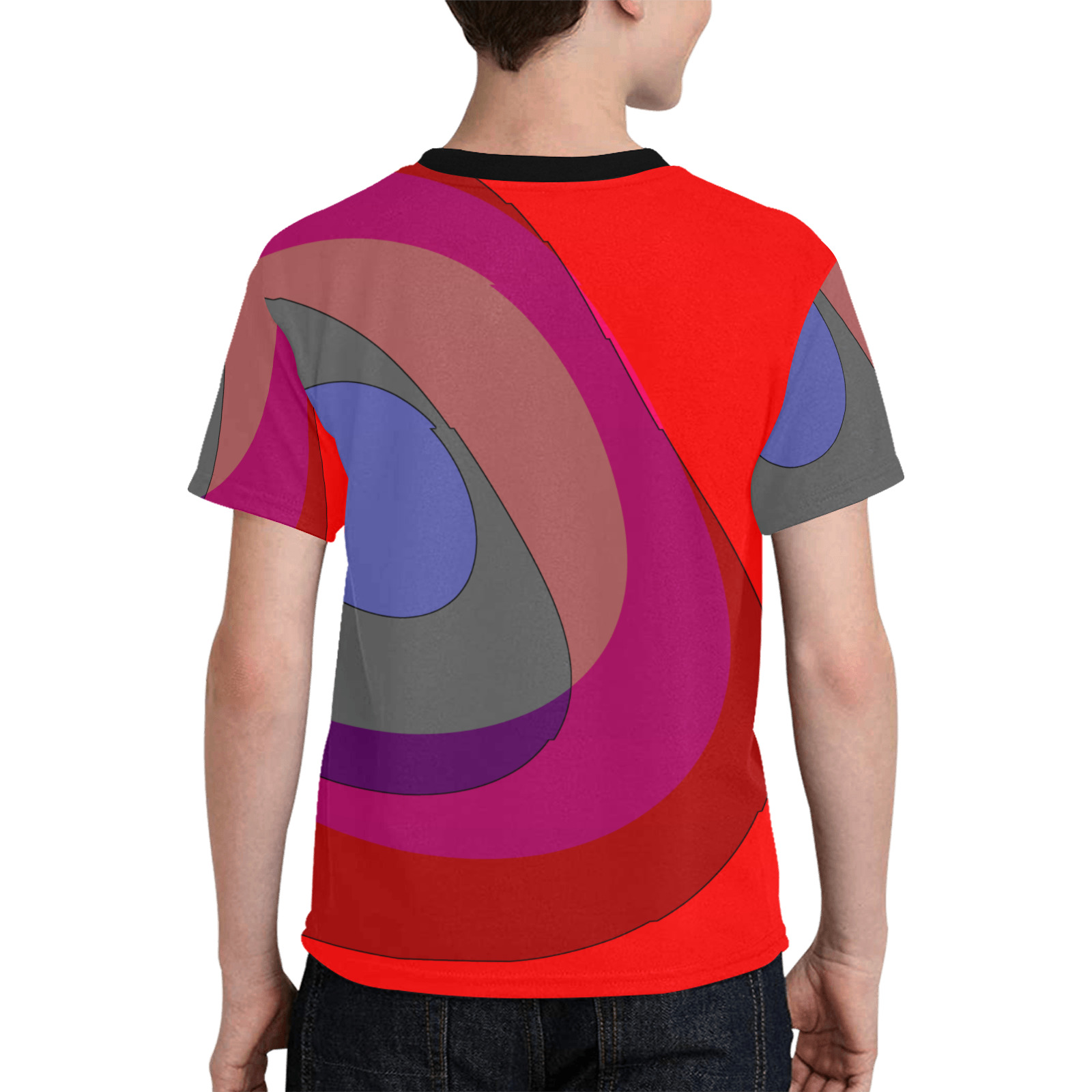 Red Abstract 714 Kids' All Over Print T-shirt (Model T65)