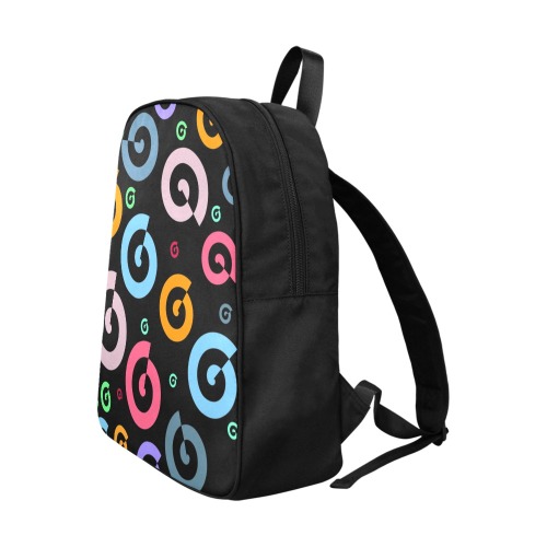 circled P blk Fabric School Backpack (Model 1682) (Large)