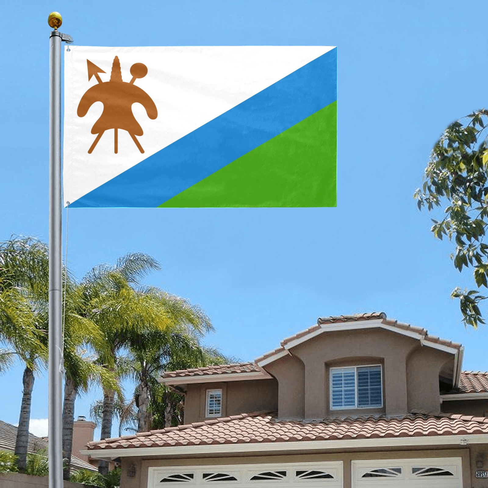 Lesotho Flag Variant Garden Flag 59"x35"