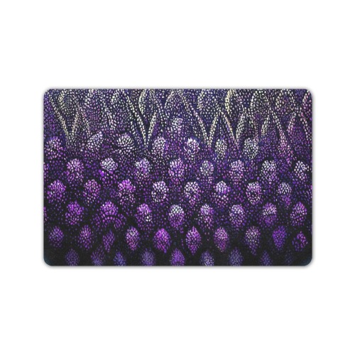 purple flower pattern Doormat 24"x16" (Black Base)