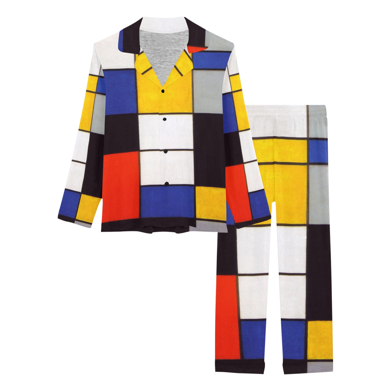 Composition A by Piet Mondrian Women's Long Pajama Set