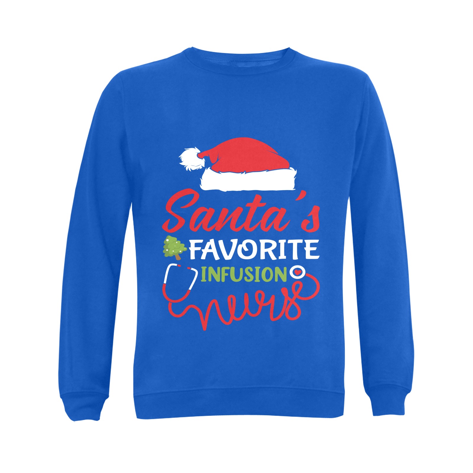 Santa's Favorite infusion Nurse Gildan Crewneck Sweatshirt(NEW) (Model H01)